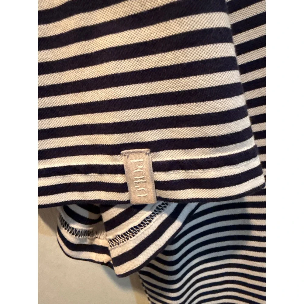 Ralph Lauren Mens XL Pro Fit PGA Golf Polo Shirt Navy White Striped Wicking